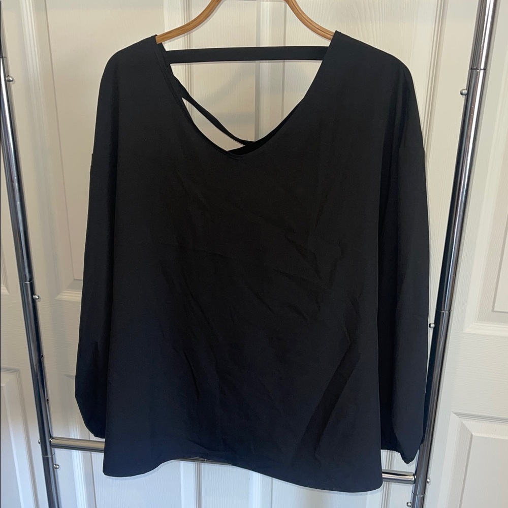 Black Crossed Back Top